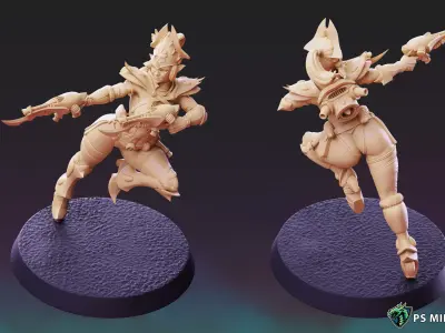 Dark Space Elves - Witches - Pose 4 3D print model