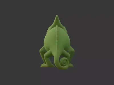 Cameleon 3D scan print Low-poly 3D model
