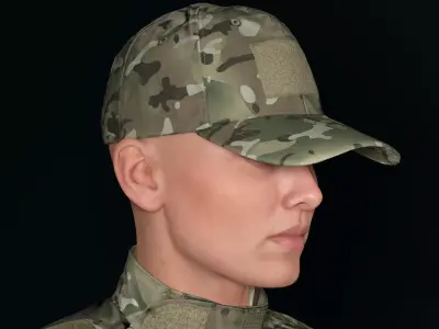 Tactical Cap UE5 and MetaHuman Ready 5 Colors and 4 LODs Low-poly 3D model