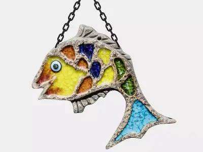 fishing sign 03 Low-poly 3D model