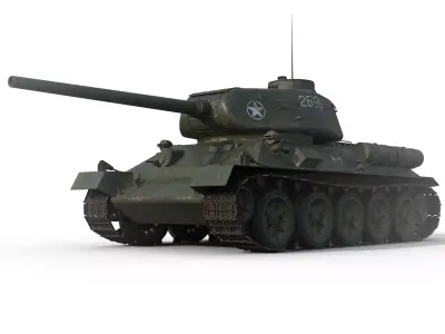 T-34 Medium tank Low-poly 3D model