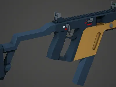 Stylized Kriss Vector SMG Low Poly Mobile Ready Low-poly 3D model