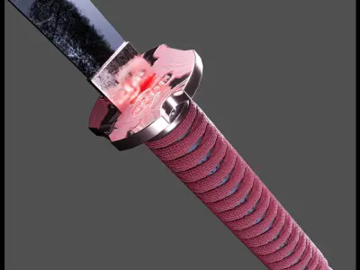 Handan Naginata Low-poly 3D model