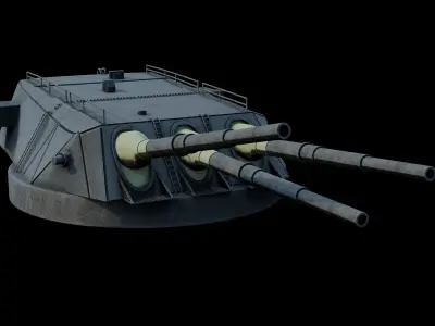 Type 94 naval gun 3D model