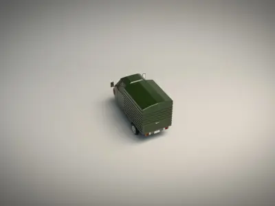 Low Poly Three Wheeled Van 02 Low-poly 3D model