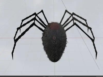 Spider high poly with long legs 3D model
