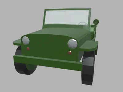 Low Poly Military Car 01 Low-poly 3D model