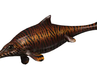 Ophthalmosaurus Asset Pack Low-poly 3D model