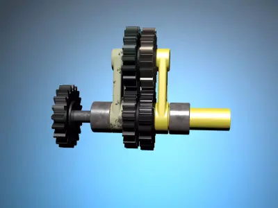 Planetary reducer mechanical animation  3D model
