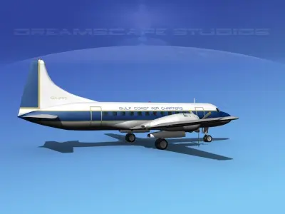 Convair CV-340 Gulf Coast Air Charters 3D model