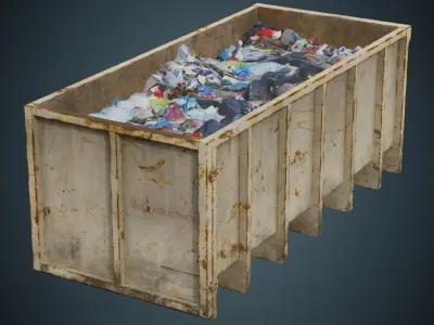 Garbage Container 3B Low-poly 3D model