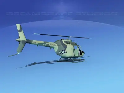 Bell OH-58B US Army 5 3D model