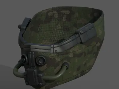 Gas mask helmet protection scifi military futuristic technology Low-poly 3D model