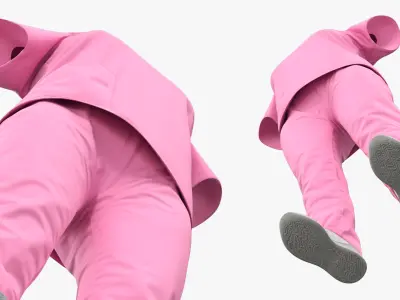 Female Medical Scrubs No Body Pink 3D model