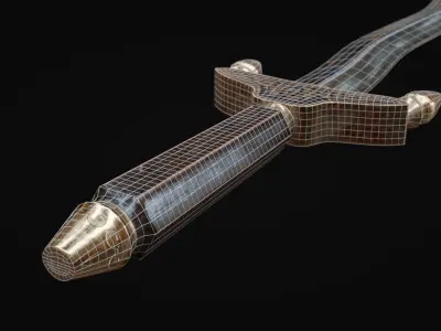 Byzantine Battle Sword Low-poly 3D model