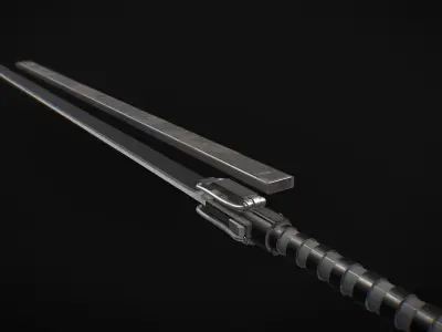 cyberpunk mechanical sword 3D model