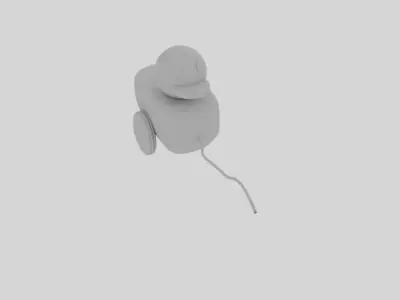 Single Duckling Toy Low-poly 3D model