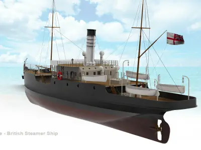 HMS Hythe - British Steamer Ship 3D model