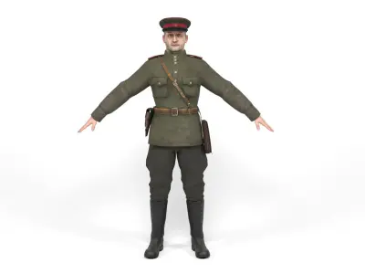 Soviet Officer Low-poly 3D model