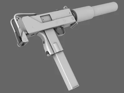 Ingram Mac 10 SMG Gun 9mm 3D model