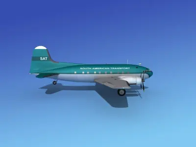 Boeing 307 South American Transport 3D model