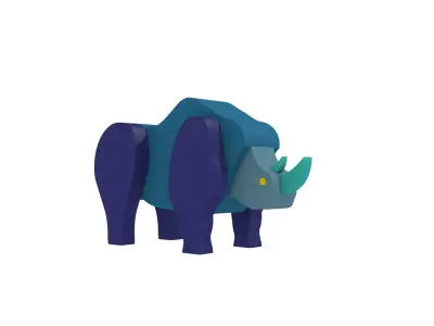 rhinoceros lowpoly 3D model