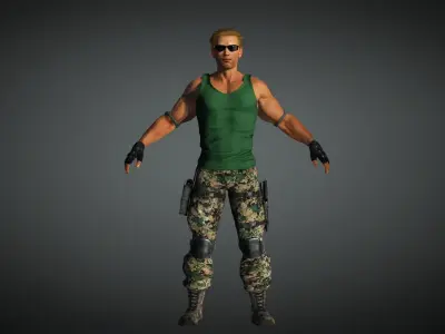 AAA Military Male Character 10 Low-poly 3D model