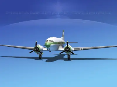 Douglas DC-3 AMC Cargo 3D model