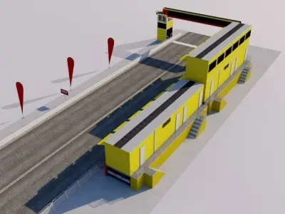 Finish line - Journalists boxes 3D model