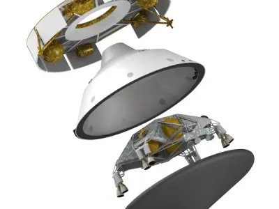 Mars Curiosity MSL Spacecraft and Skycrane 3D model