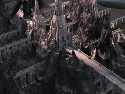 Narnian Castle Mountain fortress 3D model