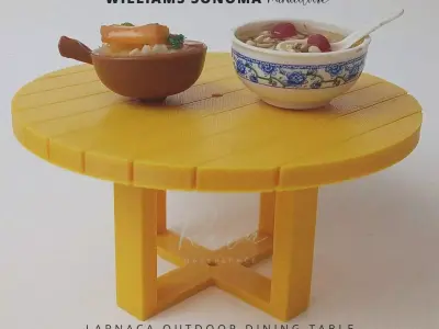 MINIATURE LARNACA OUTDOOR DINING TABLE WILLIAMS SONOMA 3D print model