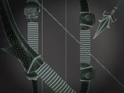 Forged Bronze Bow Pack - Fantasy Archery Weapons 3D model