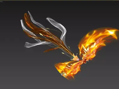 fire Phoenix Low-poly 3D model