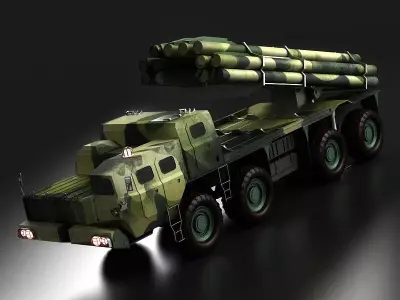 Tornado Bazooka BM-30 land-based missile launcher 3D model