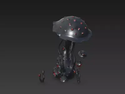 Eldritch Void Mushroom High-Poly PBR Alien Flora 4K Textures 3D model
