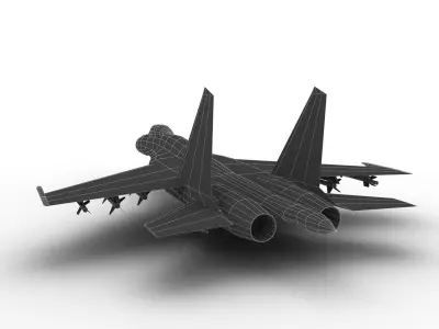 J-11 SHENYANG Low-poly 3D model