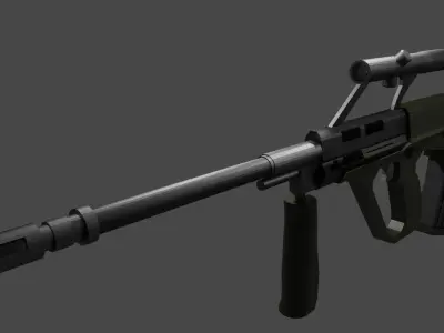 Custom AUG Low Poly Free 3D model