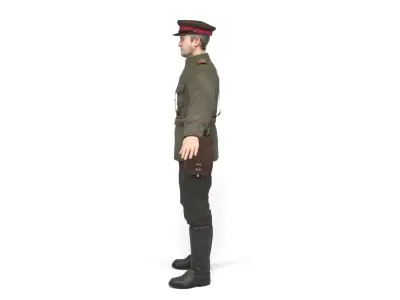 Soviet Officer Low-poly 3D model