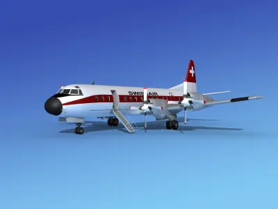 Lockheed L188 Electra HP Swissair 3D model