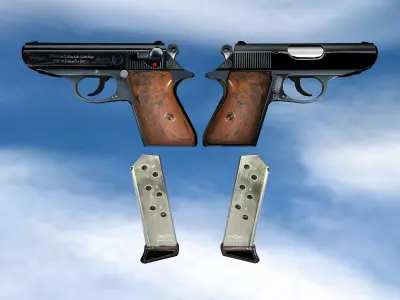 Walther PPK Classic Low-poly 3D model