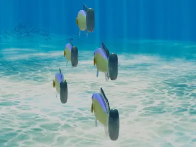 Purple Stripe Dottyback Fish 3D model