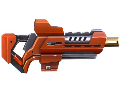 Assault rifle of the future weapon gun Nuff barrel blaster laser Low-poly 3D model