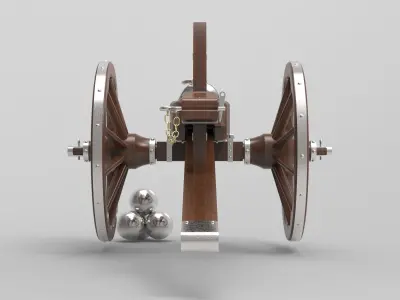 Medieval cannon 3D model