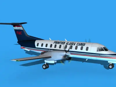 Embraer EMB120 Frontier Alaska Cargo 3D model