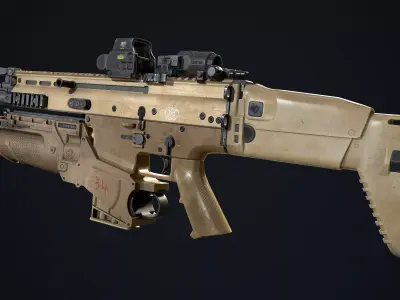 FN SCAR-L-H - EGLM Low-poly 3D model