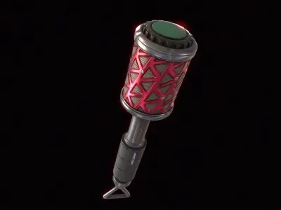 Cyberpunk Stielhandgranate Low-poly 3D model