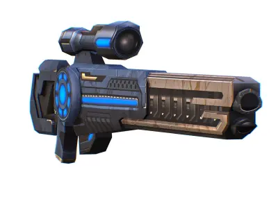 LowPoly Cartoon Sci-Fi Sniper Rifle Future Low-poly 3D model