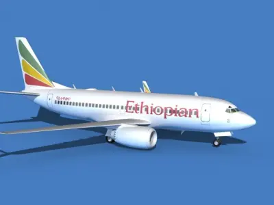 Boeing 737 MAX 7 Ethiopean Airlines 3D model