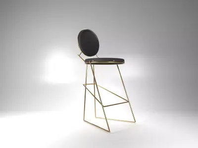 round seat bar chair Free 3D model